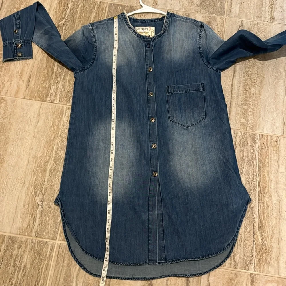 NWT Sandrine Rose x Free People Denim Button Up Top Size Small